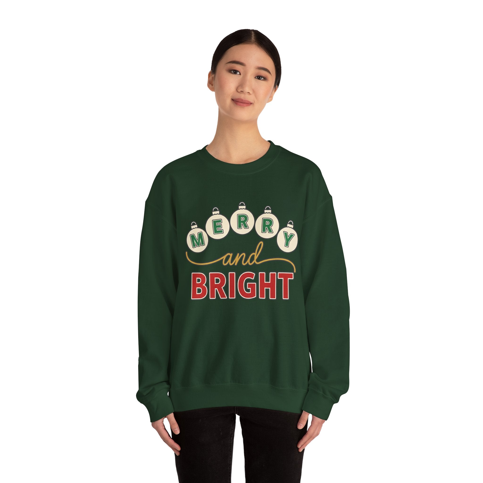 Merry and Bright Womens Christmas Ornaments Sweatshirt
