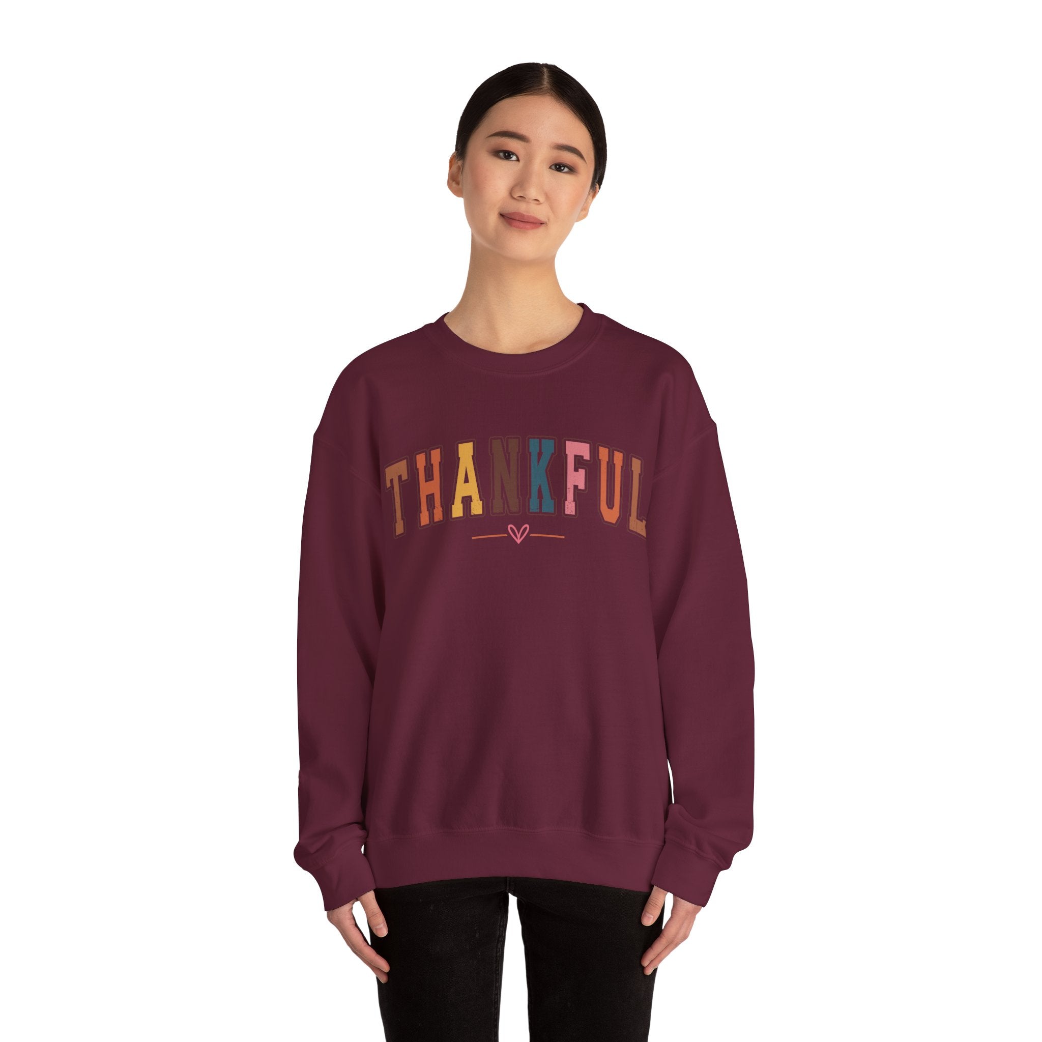 Thankful Multicolor Varsity Sweatshirt