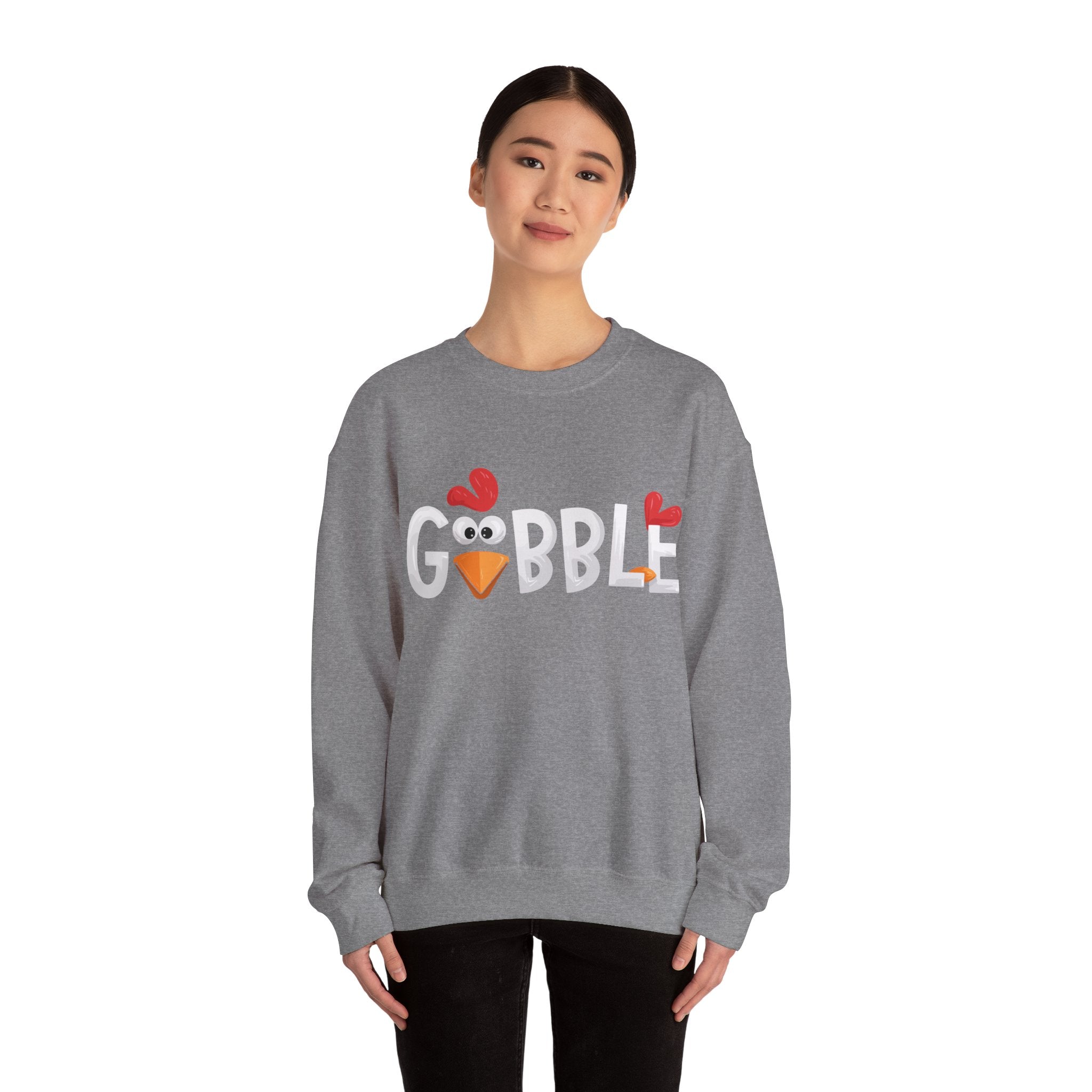 Gobble Turkey Face Thanksgiving Sweatshirt