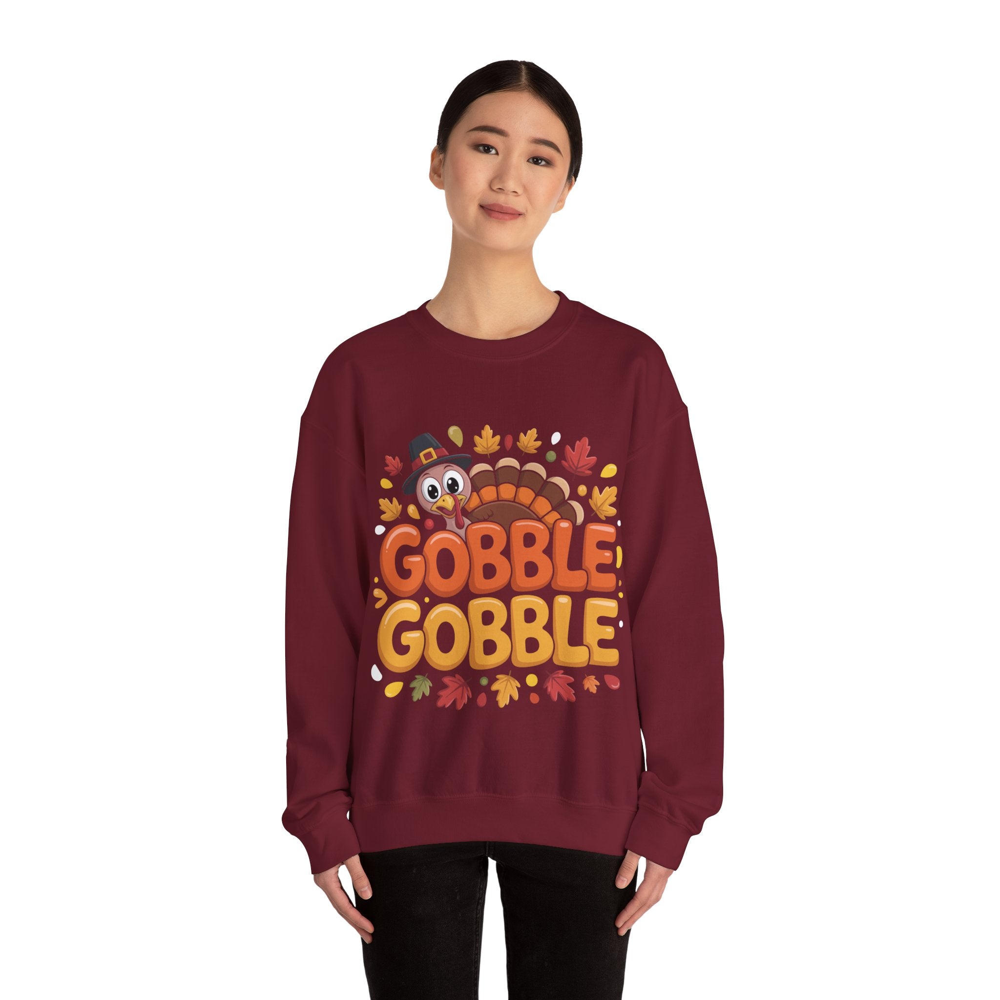 Gobble Gobble Turkey Thanksgiving Sweatshirt Crewneck Pullover Sweatshirt