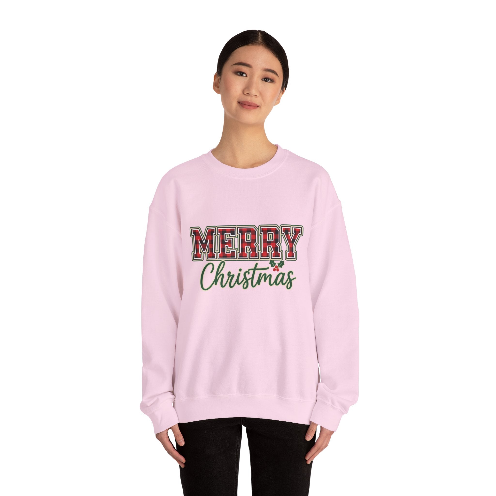 Classic Merry Christmas Womens Christmas Sweatshirt | Holiday Sweater for Women