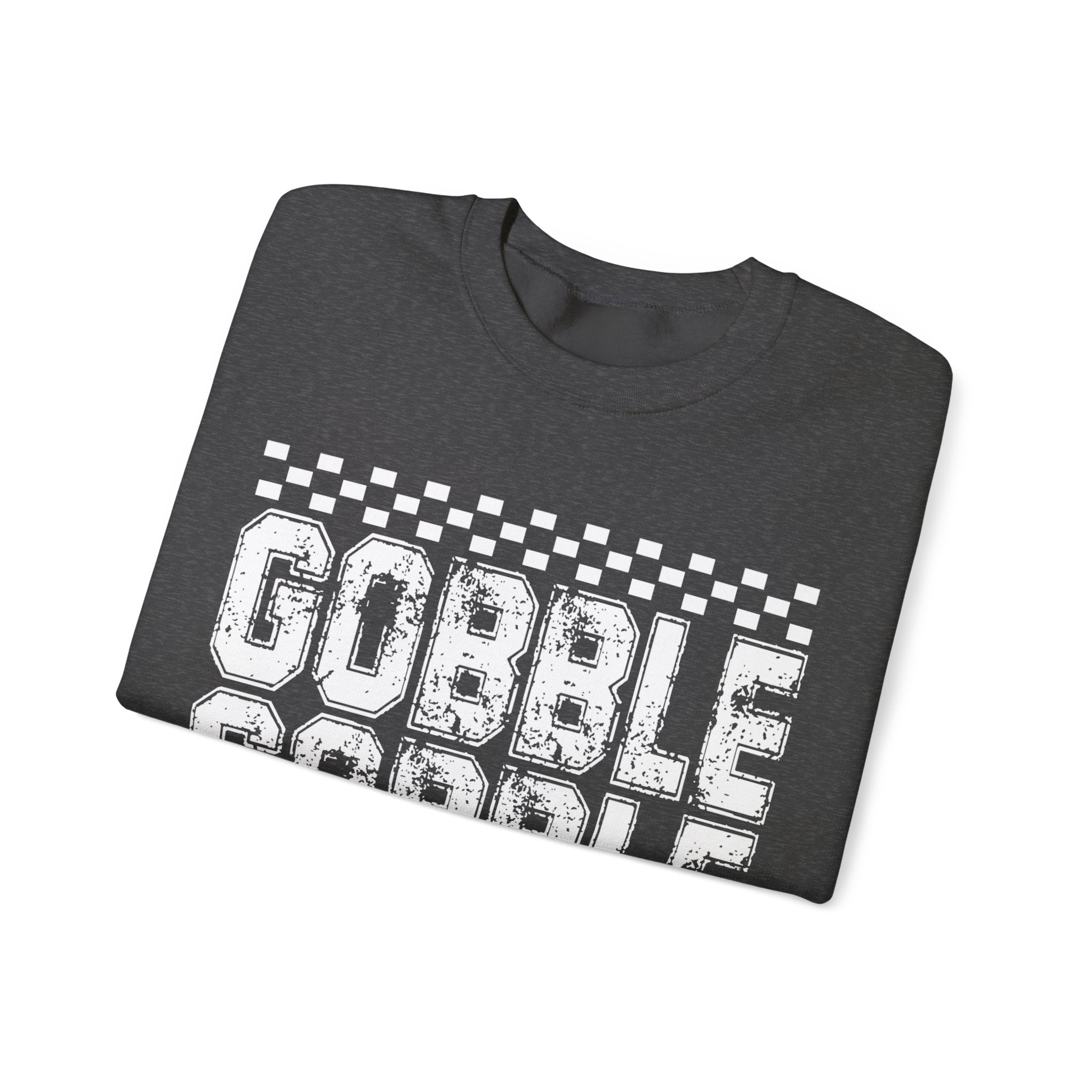 Gobble Gobble Checkerboard Thanksgiving Sweatshirt