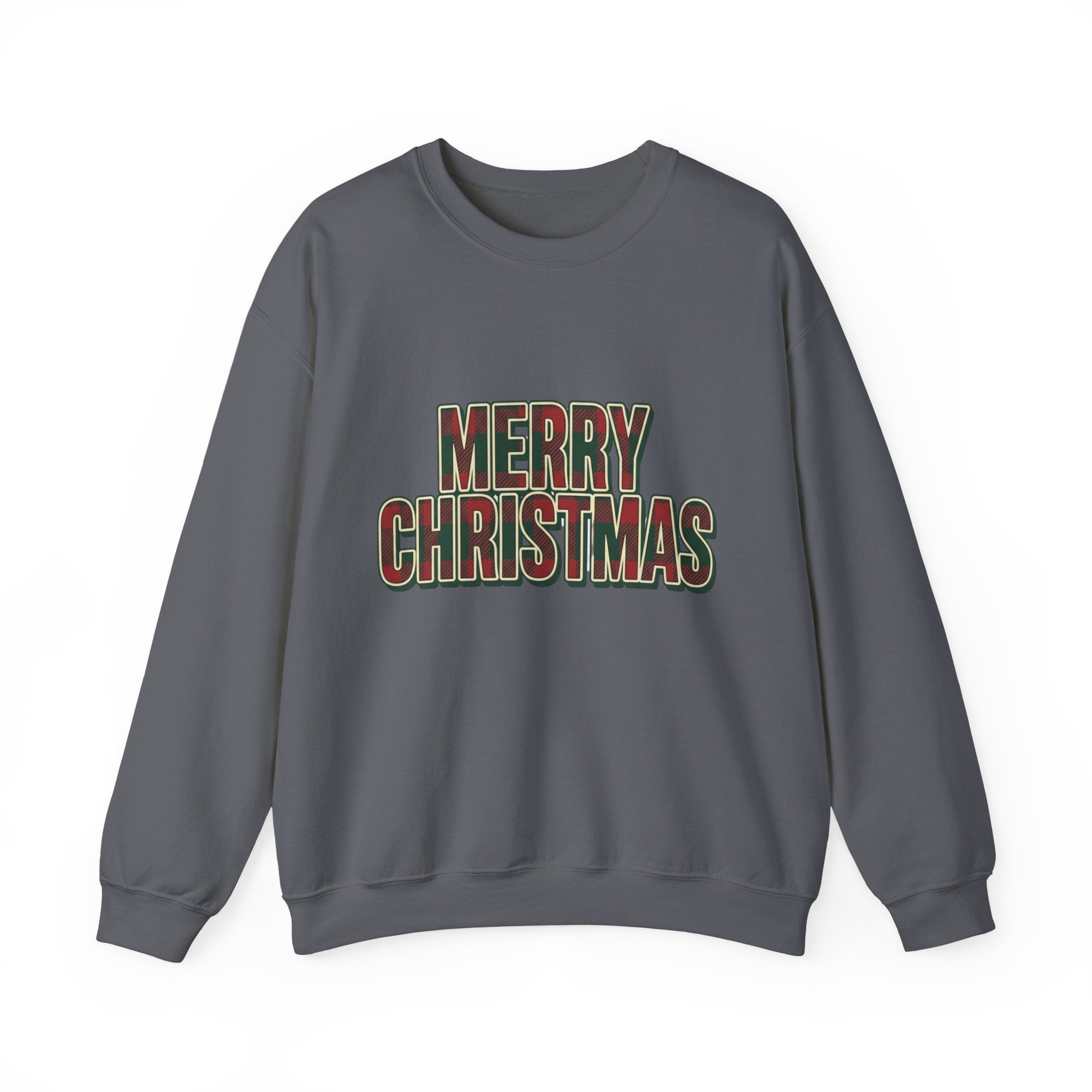 Merry Christmas Womens Christmas Sweatshirt | Plaid Letters