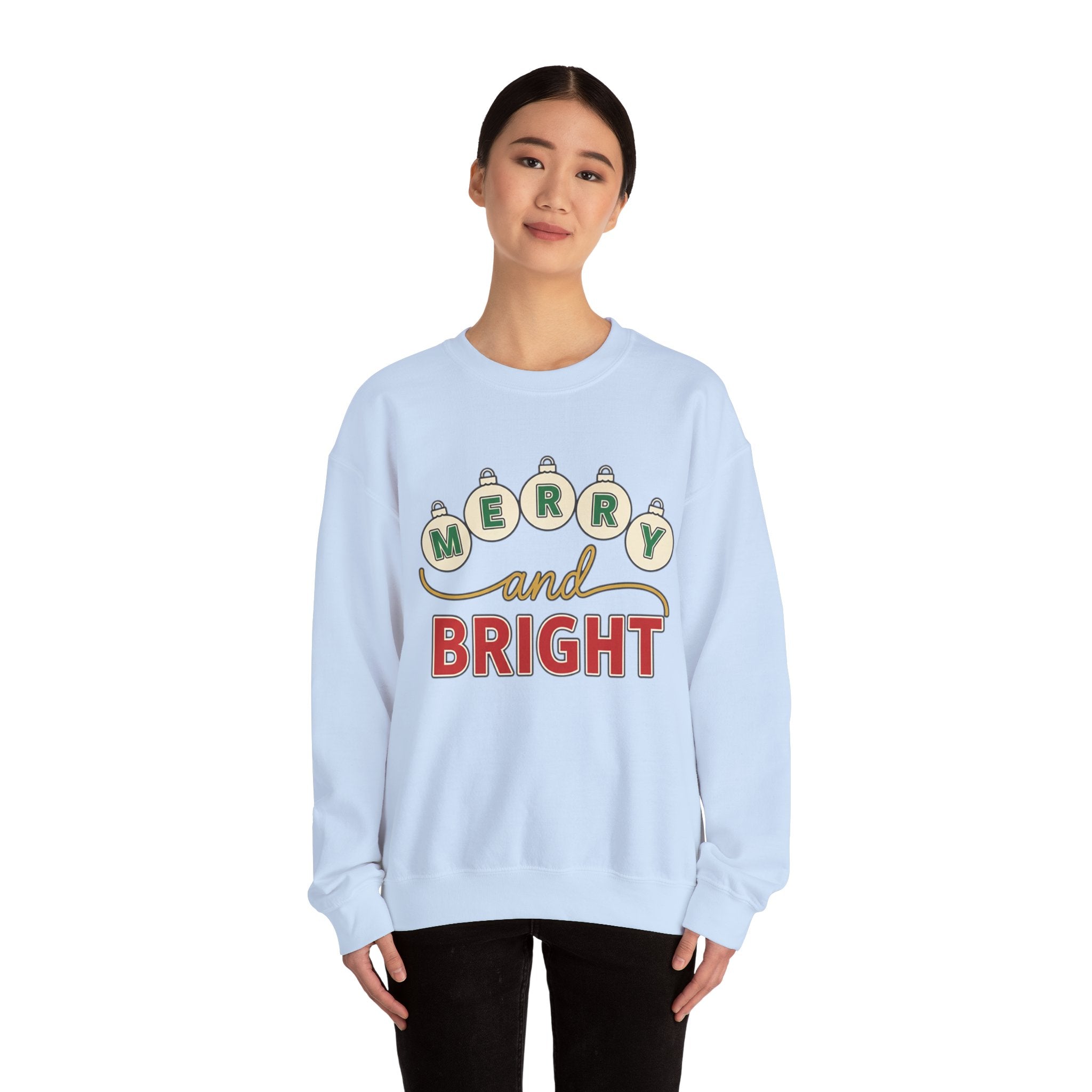 Merry and Bright Womens Christmas Ornaments Sweatshirt