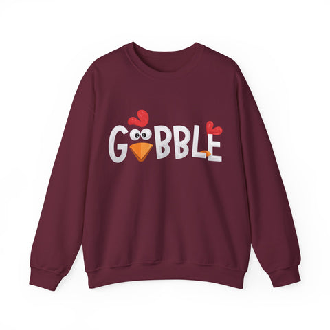 Gobble Turkey Face Thanksgiving Sweatshirt