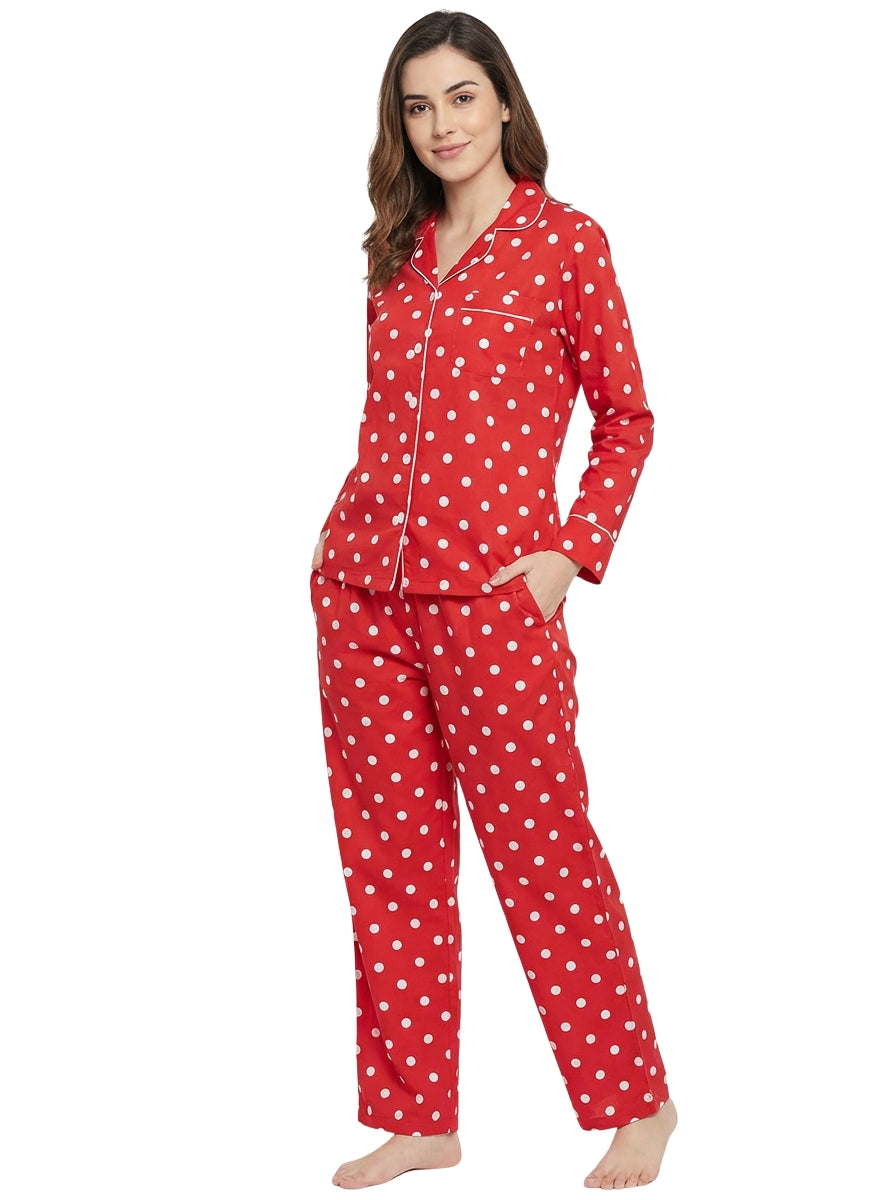Womens 100% Cotton Poplin Pajama Set