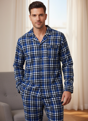 Plaid Blue Gray White