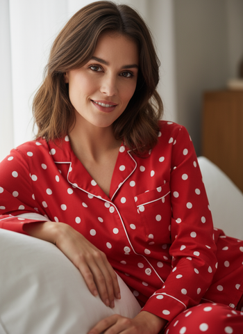 Womens 100% Cotton Pajama Set with Pockets