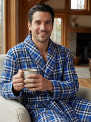 Plaid Blue Gray White