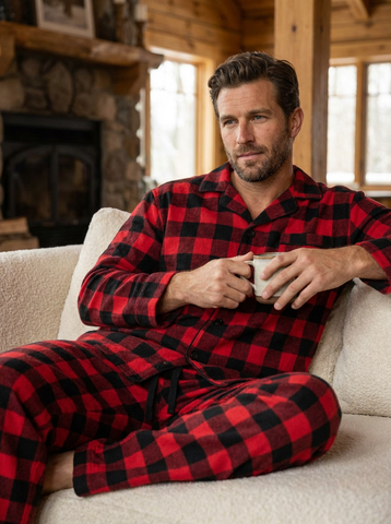 Mens 100% Cotton Flannel Pajama Set