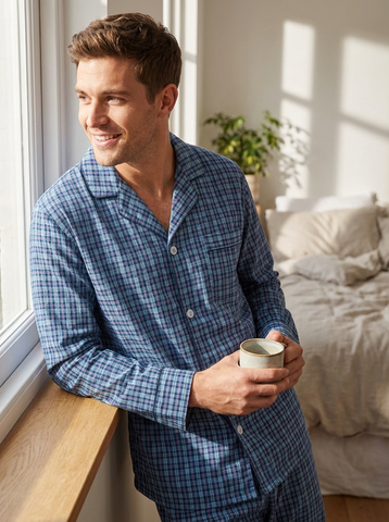Men's Premium 100% Cotton Woven Pajama Sleepwear Set