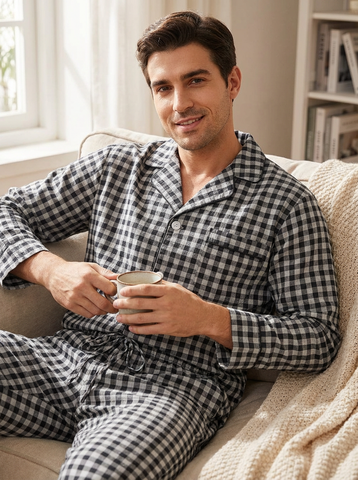Men's Premium 100% Cotton Woven Pajama Sleepwear Set