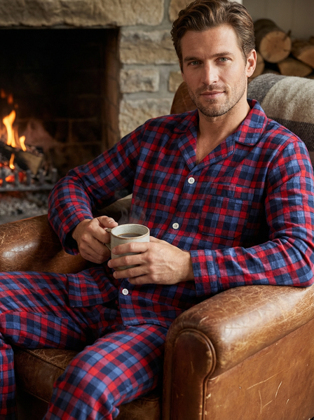 Men's 100% Cotton Flannel Pajama Set