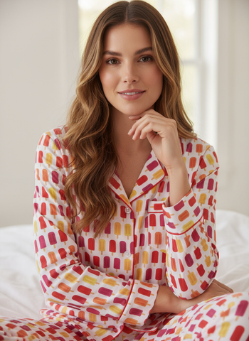 Womens Cotton Woven Double Layer Soft Pajama Set