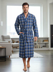 Plaid Blue Gray White