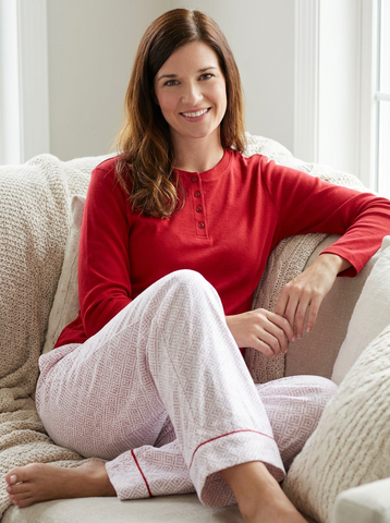 Womens Premium 100% Cotton Flannel/Thermal Loungewear Set