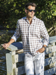 Gingham Khaki/White