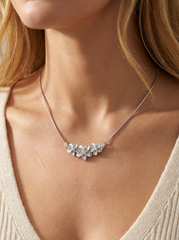 925 Sterling Silver Plumeria Slider Pendant – Rhodium Plated CZ Flowers