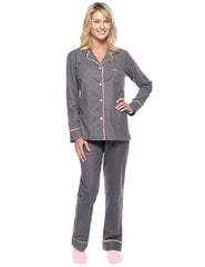 Womens Premium 100% Cotton Flannel Pajama Sleepwear Set