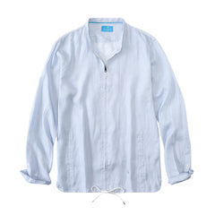 Men's 100% Linen Casual Zip Up Jacket