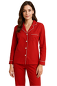 Ensemble Pyjama Femme 2 Pièces En Coton - Manches Longues Boutonnées - Coloris Rouge - Confortable Pour La Maison - 7