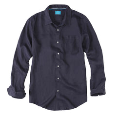 Mens Linen Shirt Dark Grey