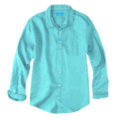 Mens Linen Shirt Blue