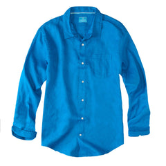 Mens Linen Shirt Blue