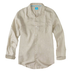 Mens Linen Shirt Beige Khaki