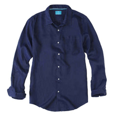 Mens Linen Shirt Navy Blue