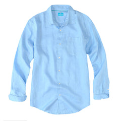 Mens Linen Shirt Blue