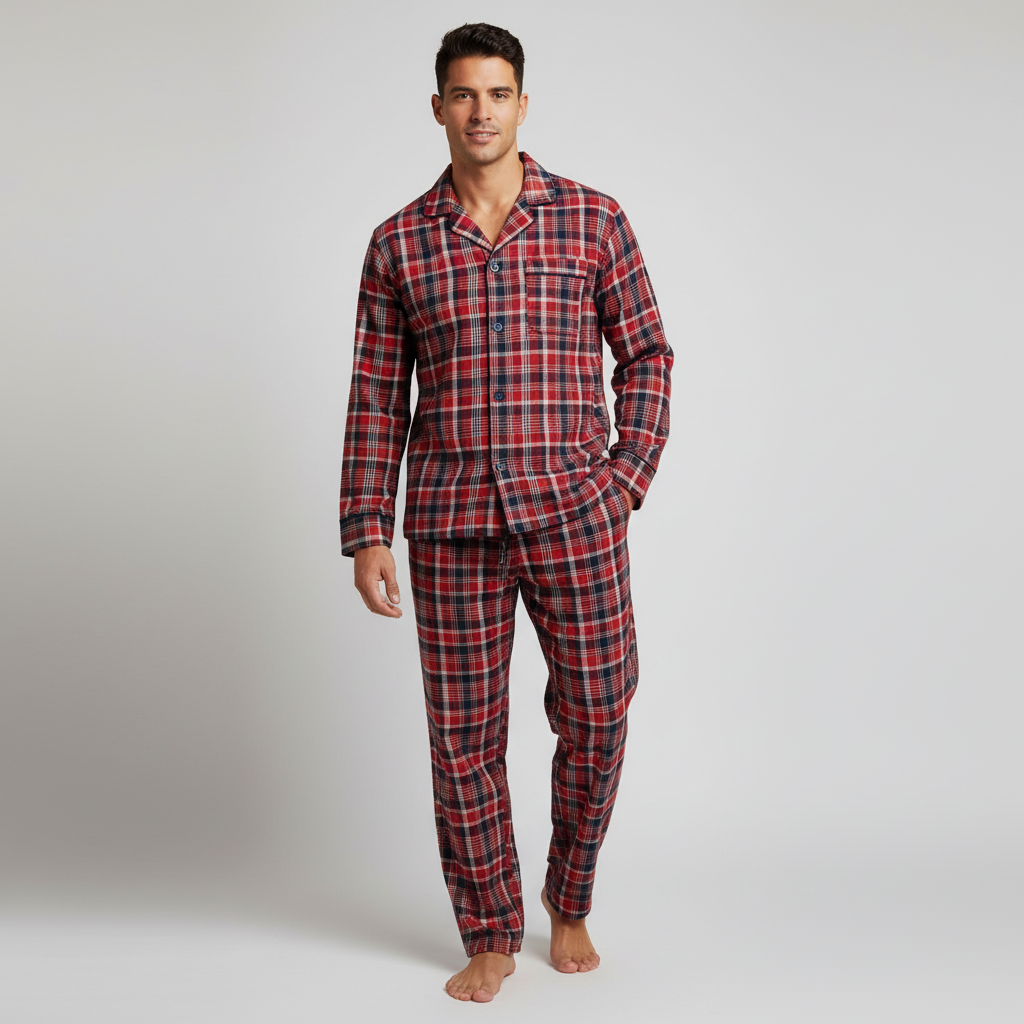 Plaid Red Black Beige