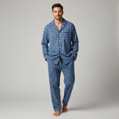 Plaid Navy Blue White