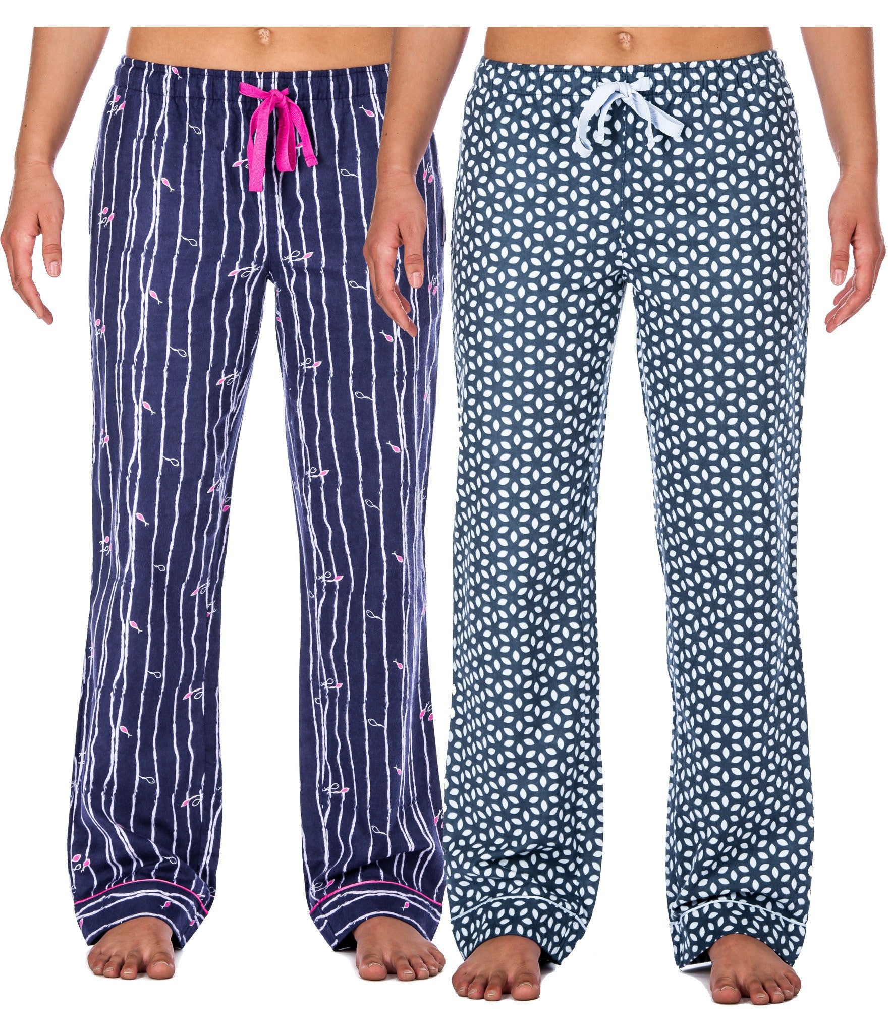 Women's Cotton Flannel Lounge Pants (2 Pack) - Relaxed Fit