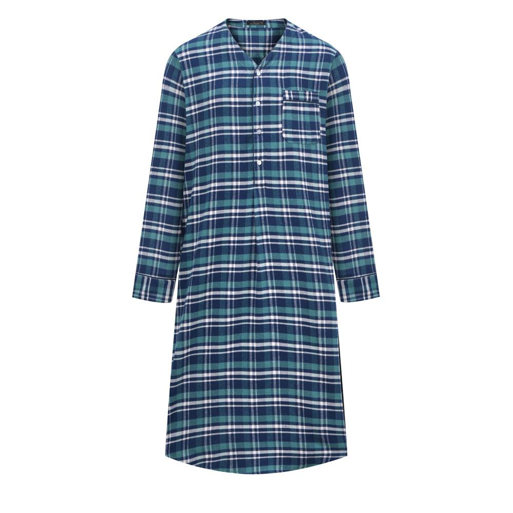 Mens Nightshirt - 100% Cotton Flannel Mens Nightshirts for Sleeping
