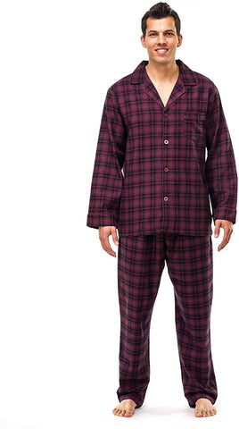 Mens 100% Cotton Flannel Pajama Set