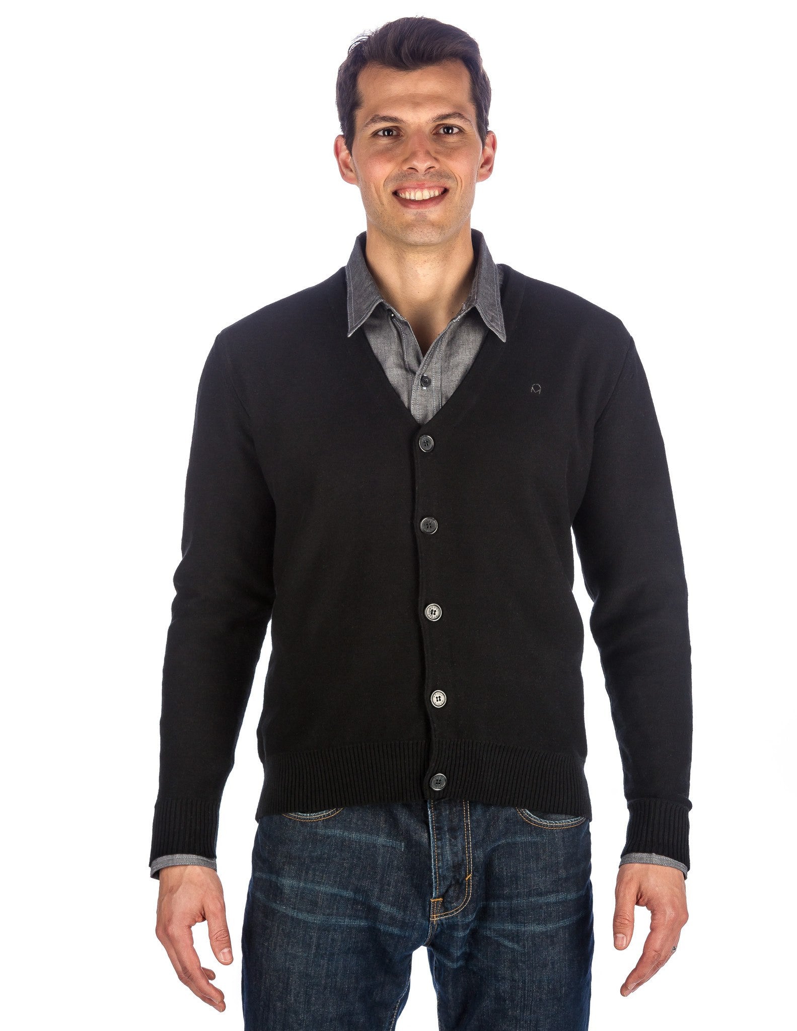 Men's 100% Cotton Cardigan Sweater