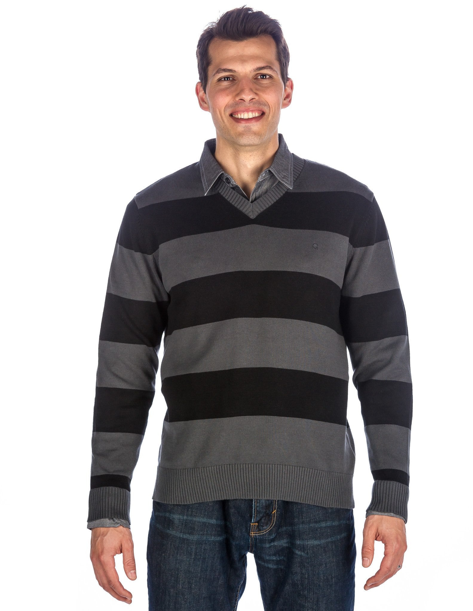 Men's 100% Cotton V-Neck Essential Sweater