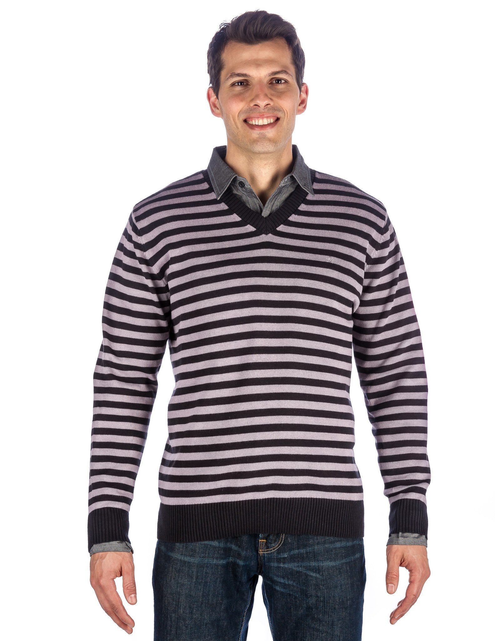 Noble Mount Men's 100% Cotton V-Neck Essential Sweater