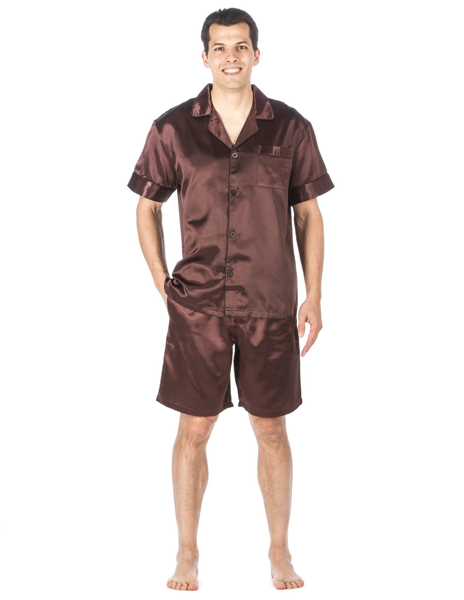 Noble Mount Men's Premium Satin Short Pajama Set