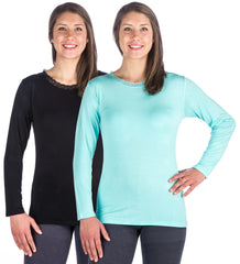 Women's Cool Knit Long Sleeve Layering T-Shirt - 2 Pack
