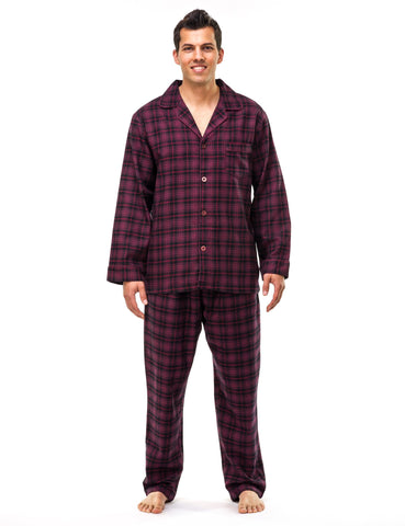 Men's Premium 100% Cotton Flannel Pajama Sleepwear Set (Relaxed Fit)