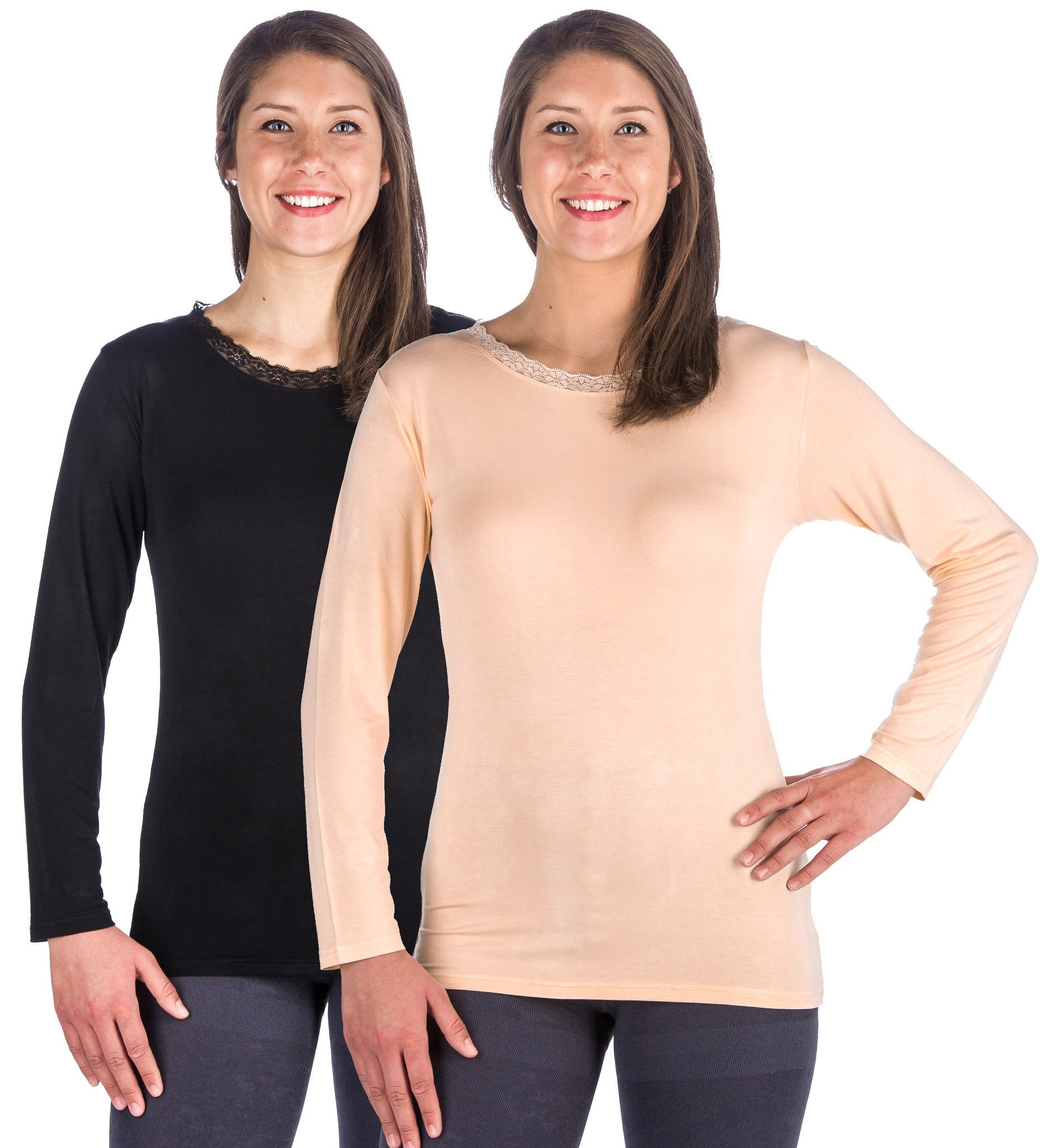 Women's Cool Knit Long Sleeve Layering T-Shirt - 2 Pack