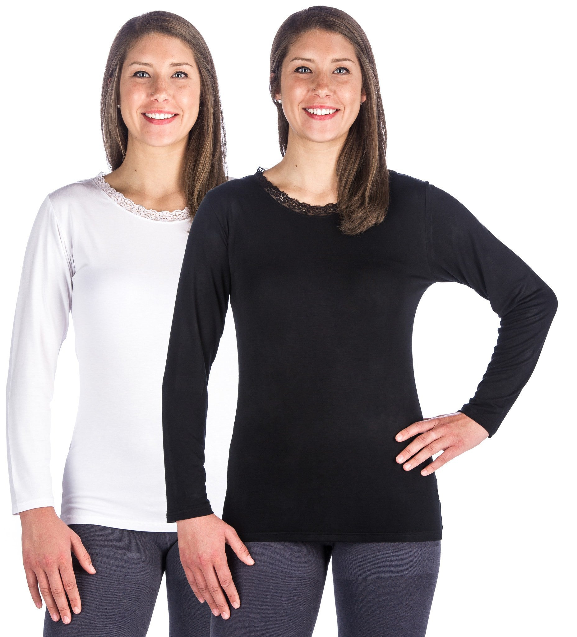 Women's Cool Knit Long Sleeve Layering T-Shirt - 2 Pack
