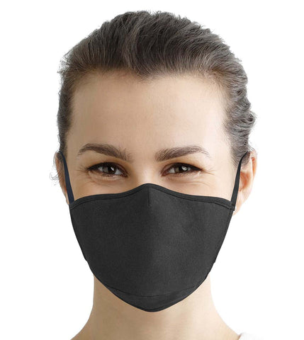 100% Cotton Face Mask Reusable Washable with Filter | Super Soft 3 Layer Jersey Knit Lightweight Fabric | Adjustable Elastic Earloops