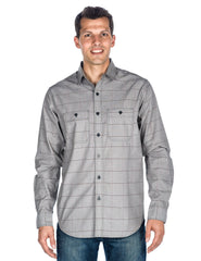 Men's Comfort-Fit Cotton Chambray Casual Shirt