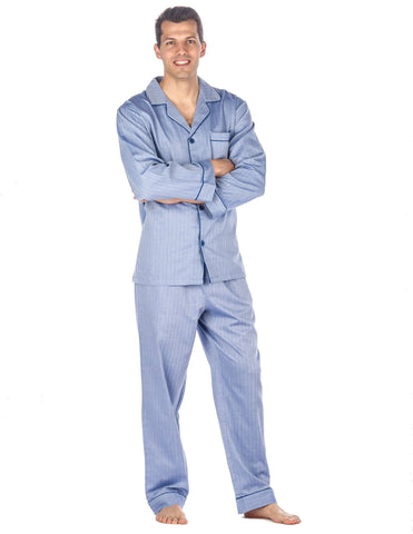 Noble Mount Mens Premium 100% Cotton Woven Pajama Sleepwear Set