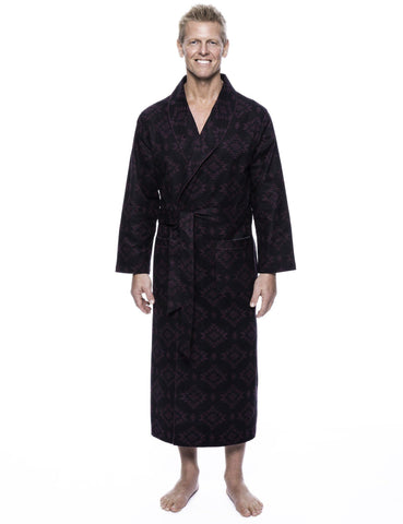 Men's 100% Cotton Thick Flannel Long Robe