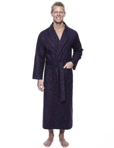 Men's 100% Cotton Thick Flannel Long Robe