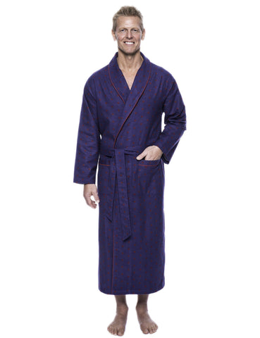 Men's 100% Cotton Thick Flannel Long Robe